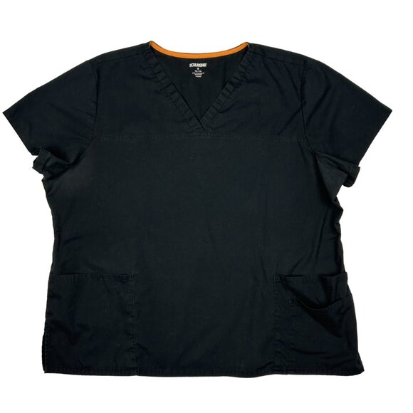 Scrubstar Scrub Womens 2XL‎ Core Essentials Black V-Neck Stretch Top WC818 - Picture 1 of 11